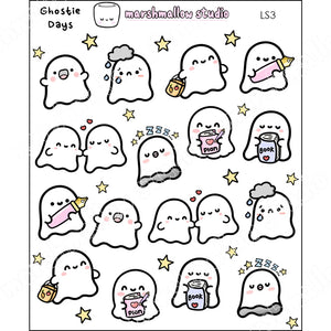 GHOSTIE DAYS - PLANNER STICKERS - LS3 - Marshmallow Studio