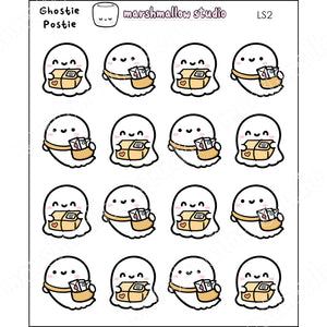 GHOSTIE POSTIE - PLANNER STICKERS - LS2 - Marshmallow Studio