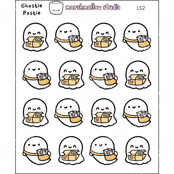 GHOSTIE POSTIE - PLANNER STICKERS - LS2 - Marshmallow Studio