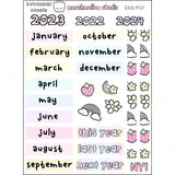 HOBONICHI COUSIN - 2023 YEAR AT A GLANCE STICKERS - PLANNER STICKERS - S532 PG 1-2 - Marshmallow Studio
