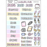 HOBONICHI COUSIN - 2024 YEAR AT A GLANCE - PLANNER STICKERS - S939 pg 1 and 2 - Marshmallow Studio