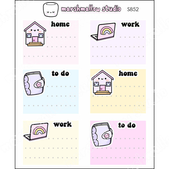 HOBONICHI COUSIN - FUNCTIONAL BOXES - PLANNER STICKERS - S852 - Marshmallow Studio