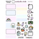 HOBONICHI COUSIN / MALLOW PLANNER - MARCH MONTHLY KIT - PLANNER STICKERS - S612 (2 pgs) - Marshmallow Studio