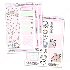 HOBONICHI COUSIN WEEKLY KIT - HOP TO IT - PLANNER STICKERS  - S654 (2 PGS) - Marshmallow Studio