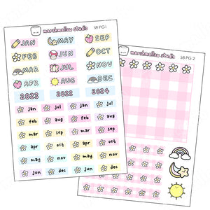 HOBONICHI WEEKS - 2023 YEAR AT A GLANCE STICKERS - PLANNER STICKERS - S8 PG 1-2 - Marshmallow Studio