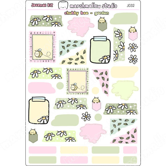 Journal Kit - Chubby Bee Garden Planner Stickers J032 New Releases