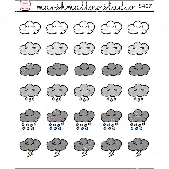 JUST CLOUDS! - WEATHER - PLANNER STICKERS S467 - Marshmallow Studio