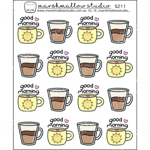JUST COFFEE - PLANNER STICKERS - S211 - Marshmallow Studio