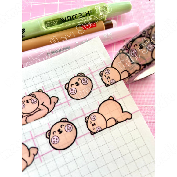 JUST FRECKLE BEAR (PET - CLEAR) - 15mm WASHI TAPE - LIMITED EDITION - Marshmallow Studio