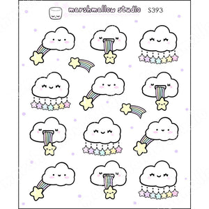 JUST HAPPY CLOUDS - PLANNER STICKERS - S393 - Marshmallow Studio