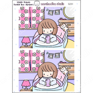 LITTLE SCENE STICKERS - THE NIGHT SCROLLING ONE (DOUBLE BOX) - PLANNER STICKERS - S231 - Marshmallow Studio