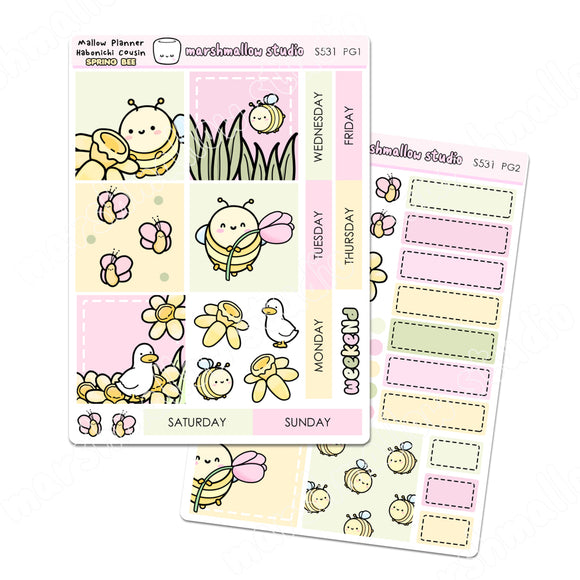 MALLOW PLANNER / HOBONICHI COUSIN - WEEKLY KIT - PLANNER STICKERS - S531 (2 PGS) - Marshmallow Studio