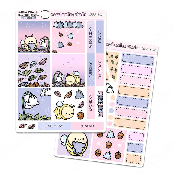 MALLOW PLANNER / HOBONICHI COUSIN - WEEKLY KIT - PLANNER STICKERS - S558 (2 PGS) - Marshmallow Studio