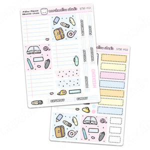 MALLOW PLANNER / HOBONICHI COUSIN - WEEKLY KIT - PLANNER STICKERS - S750 (2 PGS) - Marshmallow Studio