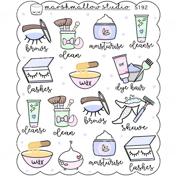 ME TIME - SCALLOPED SHEET - PLANNER STICKERS - S192 - Marshmallow Studio
