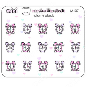 MINI ALARM CLOCKS - MINI STICKERS - PLANNER STICKERS - M107 - Marshmallow Studio