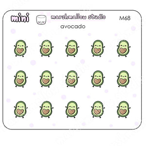 MINI AVOCADO - MINI PLANNER STICKERS - M68 - Marshmallow Studio