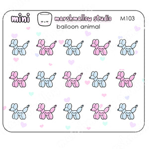 MINI BALLOON ANIMAL - MINI STICKERS - PLANNER STICKERS - M103 - Marshmallow Studio