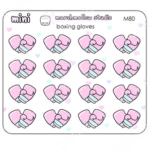 MINI BOXING GLOVES - MINI PLANNER STICKERS - M80 - Marshmallow Studio