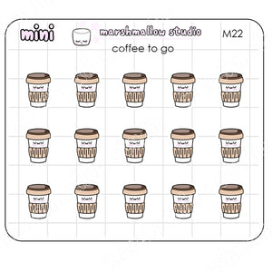 MINI COFFEE CUP - MINI PLANNER STICKERS - M22 - Marshmallow Studio