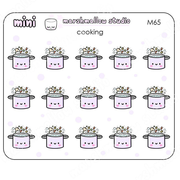 MINI COOKING POT - MINI PLANNER STICKERS - M65 - Marshmallow Studio