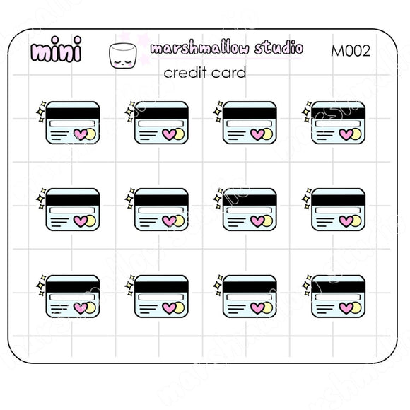MINI CREDIT CARD - MINI STICKERS - PLANNER STICKERS - M2 - Marshmallow Studio