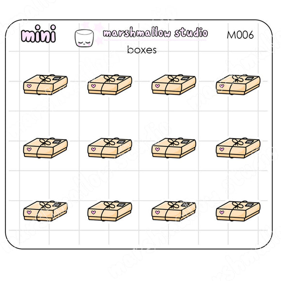 MINI DELIVERY BOX - MINI STICKERS - PLANNER STICKERS - M6 - Marshmallow Studio