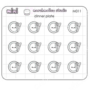 MINI DINNER PLATE - MINI PLANNER STICKERS - M11 - Marshmallow Studio