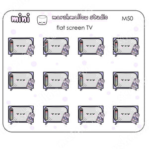 MINI FLAT SCREEN TV - MINI PLANNER STICKERS - M50 - Marshmallow Studio