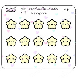 MINI HAPPY STARS - MINI PLANNER STICKERS - M84 - Marshmallow Studio
