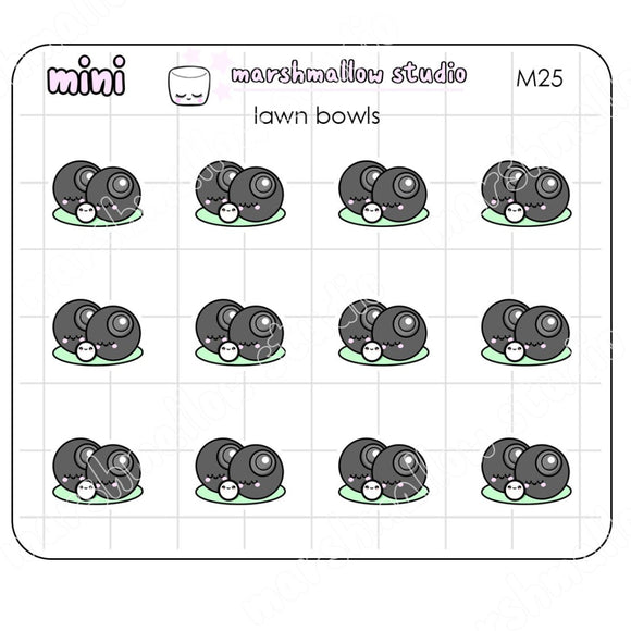 MINI LAWN BOWLS - MINI PLANNER STICKERS - M25 - Marshmallow Studio