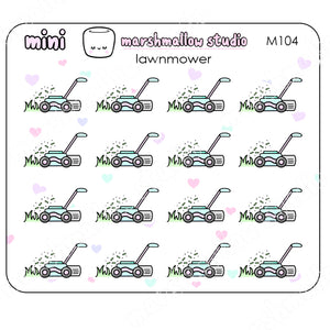 MINI LAWNMOWER - MINI STICKERS - PLANNER STICKERS - M104 - Marshmallow Studio