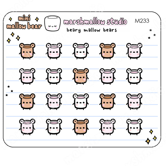 Mallow The Rascal Stickers MINI STICKERS - MALLOW BEARS - M233