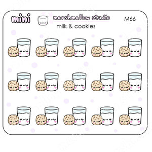 MINI MILK & COOKIES - MINI PLANNER STICKERS - M66 - Marshmallow Studio