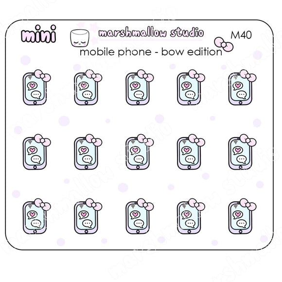 MINI MOBILE PHONE - MINI PLANNER STICKERS - M40 - Marshmallow Studio