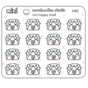 MINI NO HAPPY MAIL - MINI PLANNER STICKERS - M82 - Marshmallow Studio