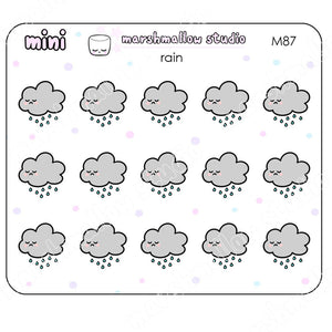 MINI RAIN CLOUDS - PLANNER STICKERS - M87 - Marshmallow Studio