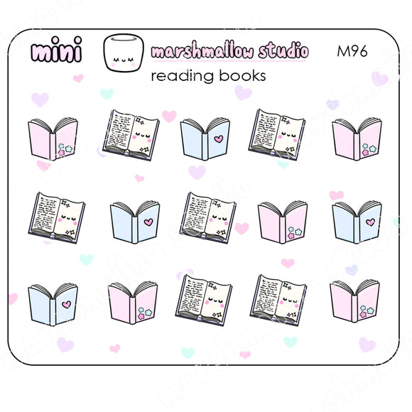 MINI READING BOOKS V.2 - MINI STICKERS - PLANNER STICKERS - M96 - Marshmallow Studio