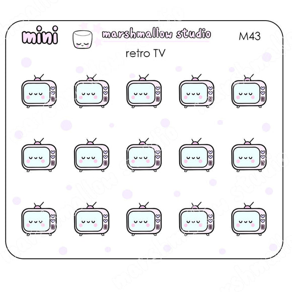 MINI RETRO TV - MINI PLANNER STICKERS - M43 - Marshmallow Studio
