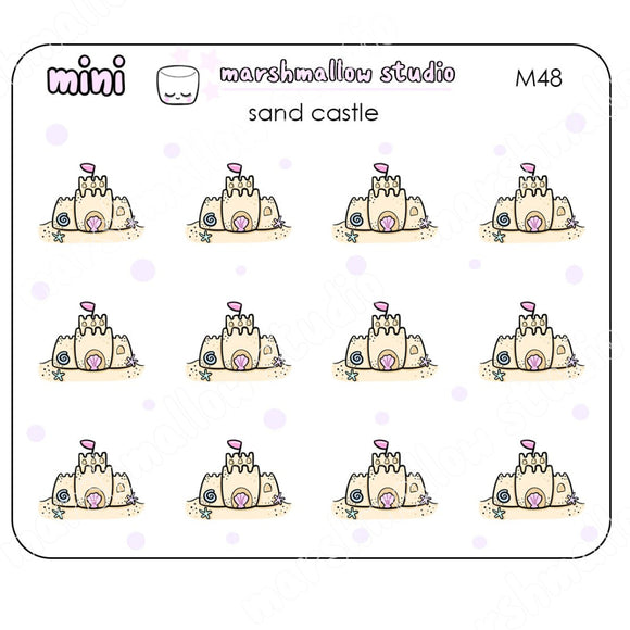 MINI SAND CASTLE - MINI PLANNER STICKERS - M48 - Marshmallow Studio