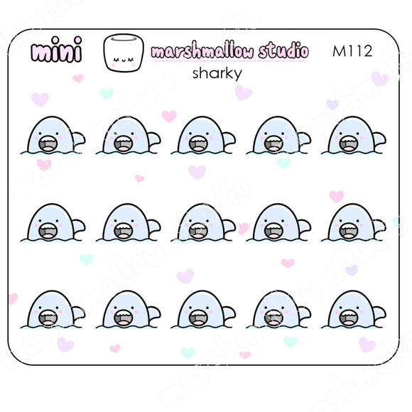 MINI SHARKY - MINI STICKERS - PLANNER STICKERS - M112 - Marshmallow Studio