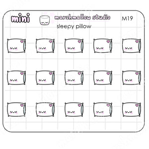 MINI SLEEPY PILLOW - MINI PLANNER STICKERS - M19 - Marshmallow Studio