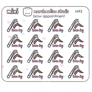MINI STICKERS - BROW APPOINTMENT - PLANNER STICKERS - M93 - Marshmallow Studio