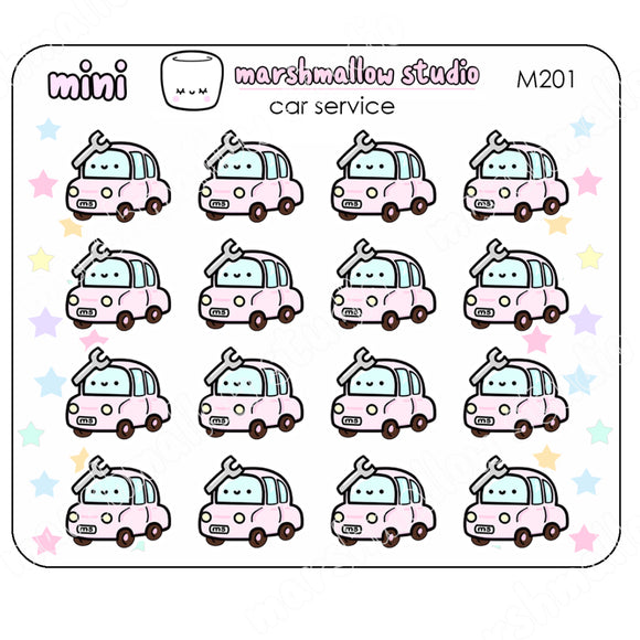 MINI STICKERS - CAR SERVICE - PLANNER STICKERS - M201 - Marshmallow Studio