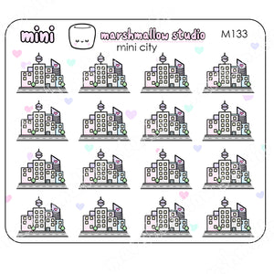 MINI STICKERS - CITY - PLANNER STICKERS - M133 - Marshmallow Studio
