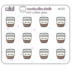 MINI STICKERS - COFFEE GLASS - PLANNER STICKERS - M121 - Marshmallow Studio