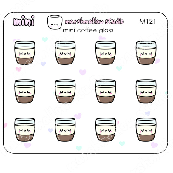 MINI STICKERS - COFFEE GLASS - PLANNER STICKERS - M121 - Marshmallow Studio