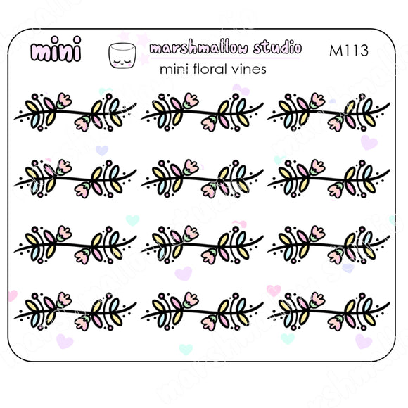 MINI STICKERS - DOODLE VINES - PLANNER STICKERS - M113 - Marshmallow Studio