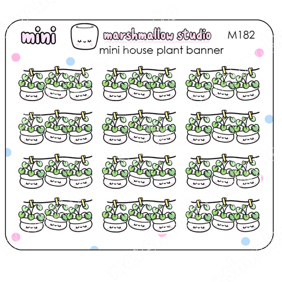 MINI STICKERS - HOUSE PLANT BANNER - PLANNER STICKERS - M182 - Marshmallow Studio