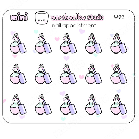 MINI STICKERS - NAIL APPOINTMENT - PLANNER STICKERS - M92 - Marshmallow Studio